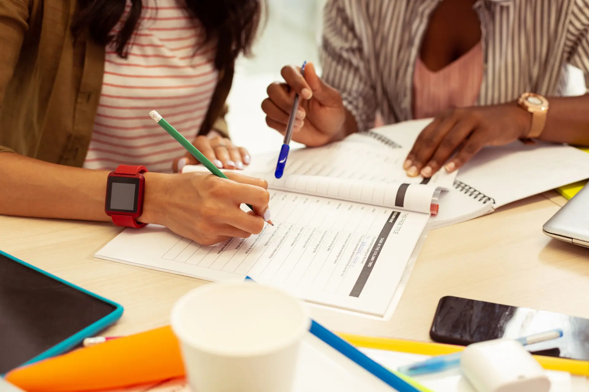 professional support attentive longhaired brunette sitting table completing task scaled